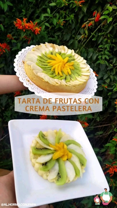 🥧 Tarta de crema pastelera con frutas 🍓🥭